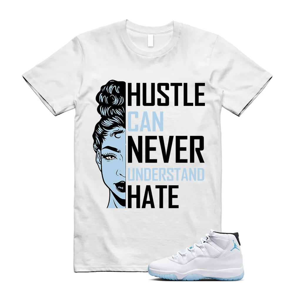 HUSTLE Shirt, Jordan 11 Legend Blue Matching T-Shirt, Sneaker Match Tees