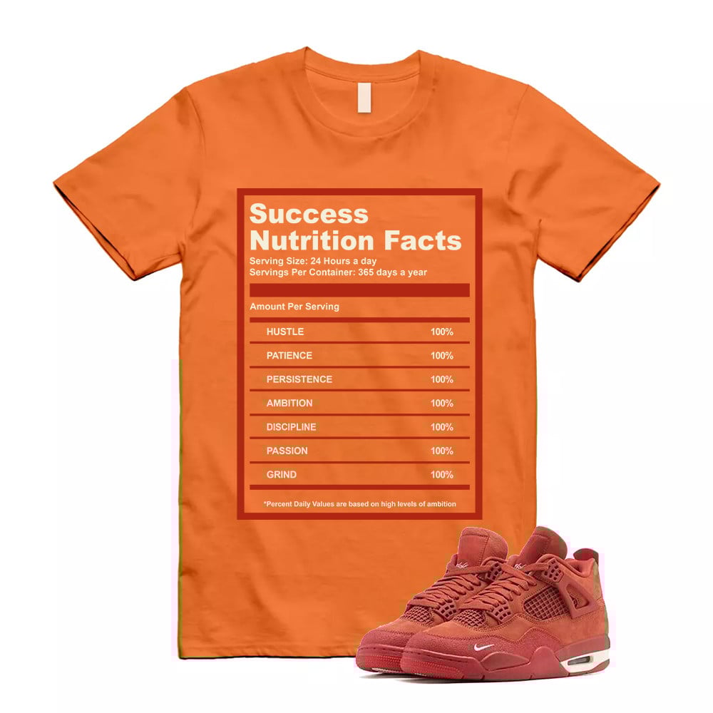 Success Nutrition Facts Shirt To Match Jordan 4 Brick By Brick Cinnabar Firewood T-Shirt, Sneaker Match Tees