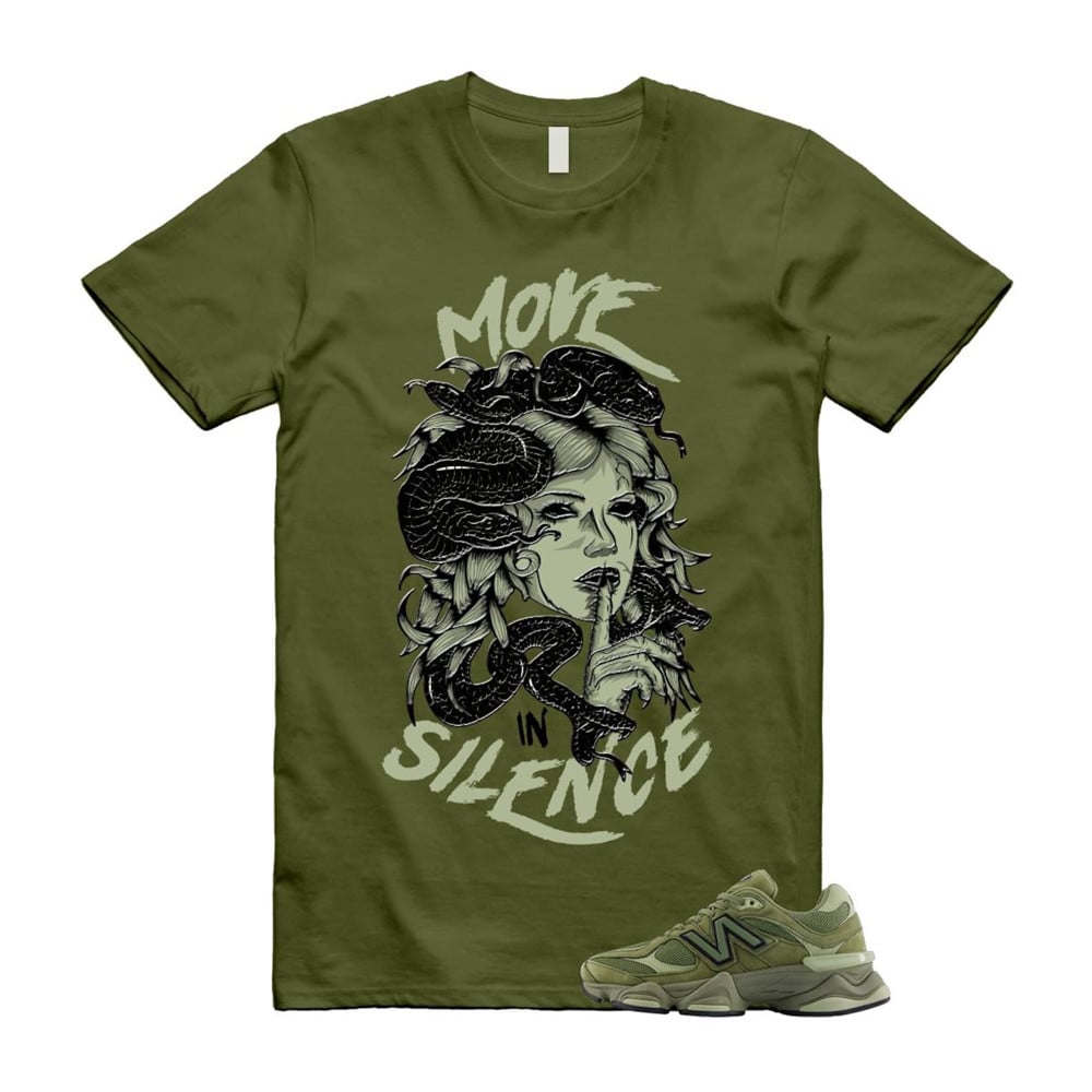 Move In Silence Shirt To Match 9060 Dark Olivine Green Olive T-Shirt, Sneaker Match Tees