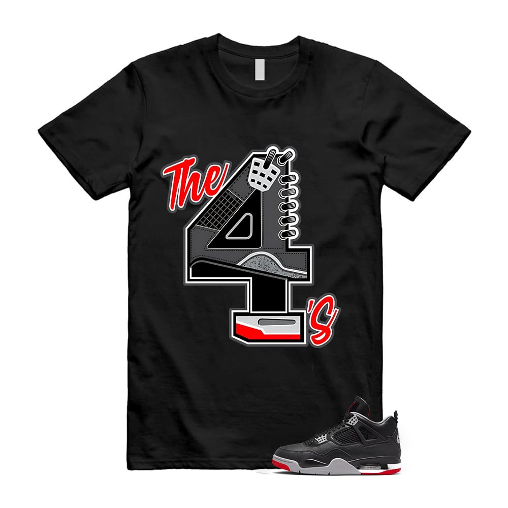 The 4s Red Shirt To Match Retro Air Jordan 4 BRED Reimagined T-Shirt, Sneaker Match Tees