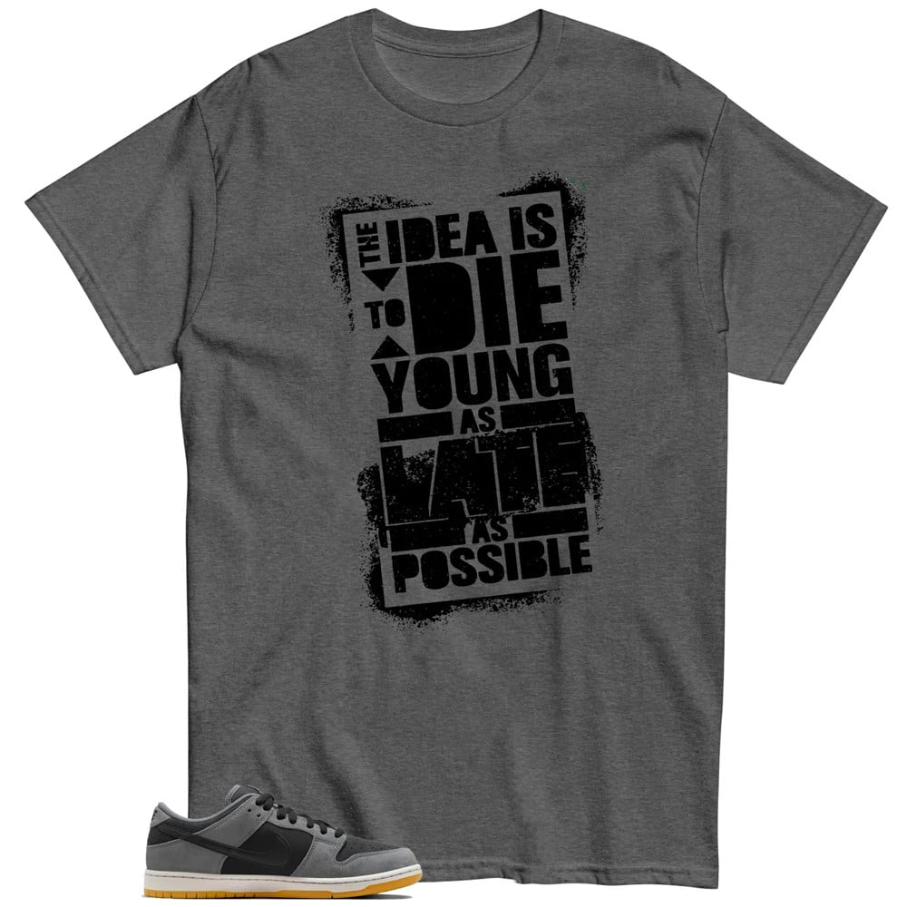 Die Young Shirt To Match SB Dunk Low Dark Smoke Grey T-Shirt, Sneaker Match Tees