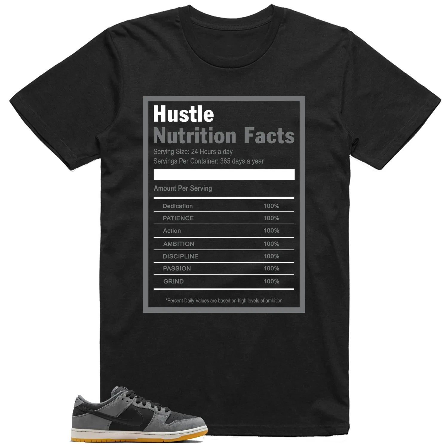 Hustle Facts Shirt To Match SB Dunk Low Dark Smoke Grey T-Shirt, Sneaker Match Tees