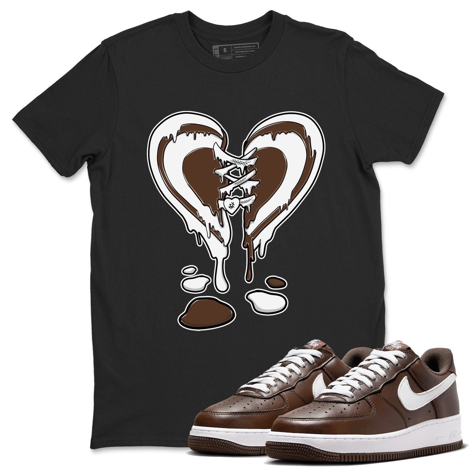 Melting Heart Sneaker Tee - Casual Unisex Cotton Sneaker T-Shirt To Match Air Force 1 Chocolate T-Shirt, Sneaker Match Tee