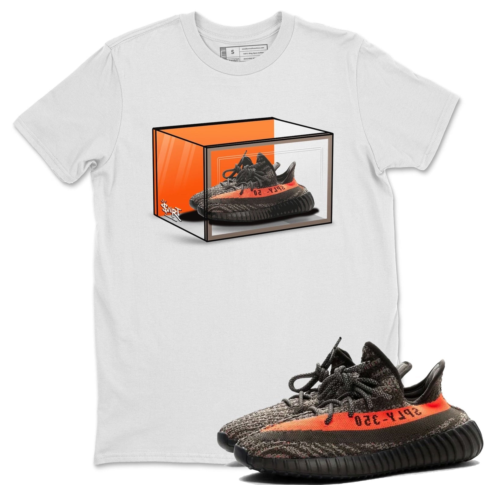 Shoe Box Unisex T-Shirt - Sneaker Shirt To Match Yeezys 350 Carbon Beluga T-Shirt, Sneaker Match Tee
