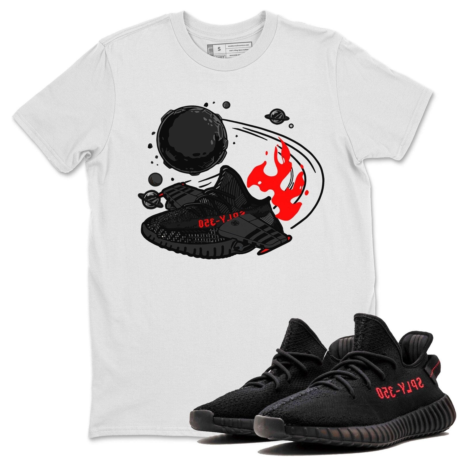 Rocket Boost Unisex Crew Neck Sneaker Matching Tee Shirt To Match Yeezys 350 Bred T-Shirt, Sneaker Match Tee