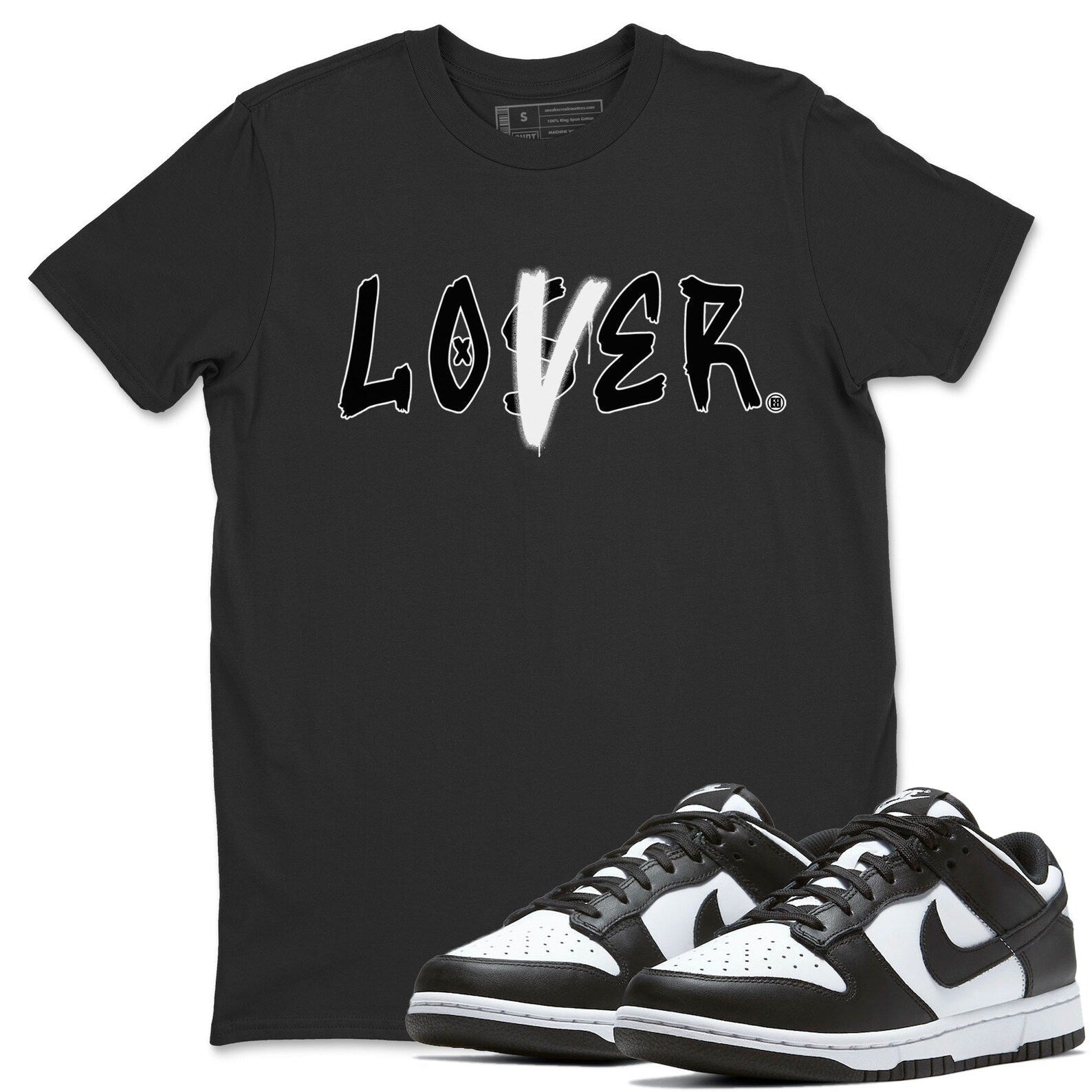 Loser Lover Unisex Crew Neck T-Shirt - Sneaker Shirt To Match Dunks Panda Black White T-Shirt, Sneaker Match Tee