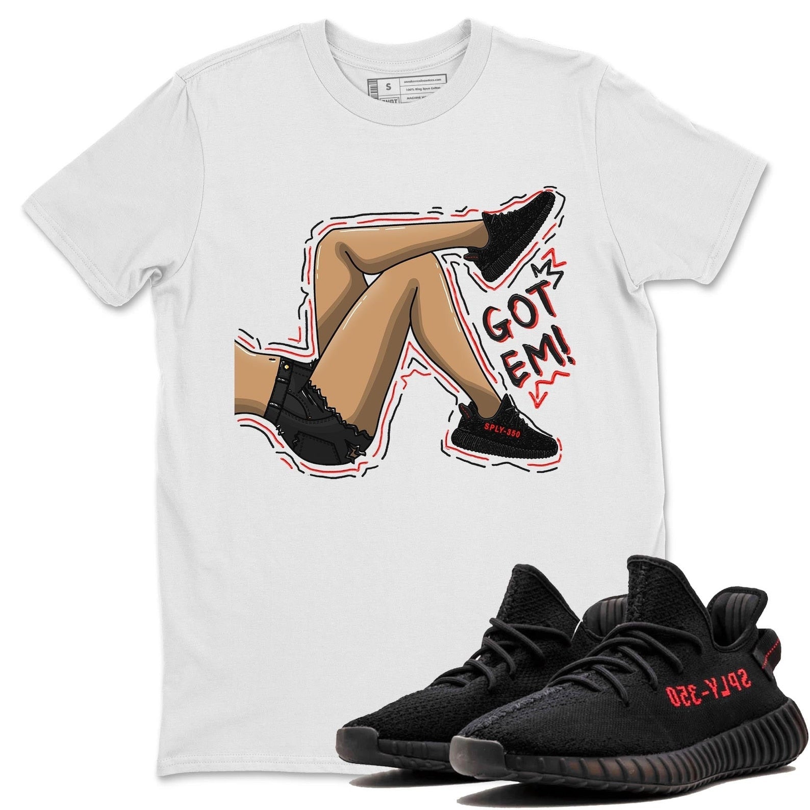 Got Em Legs Unisex Crew Neck Sneaker Matching Tee Shirt To Match Yeezys 350 Bred T-Shirt, Sneaker Match Tee