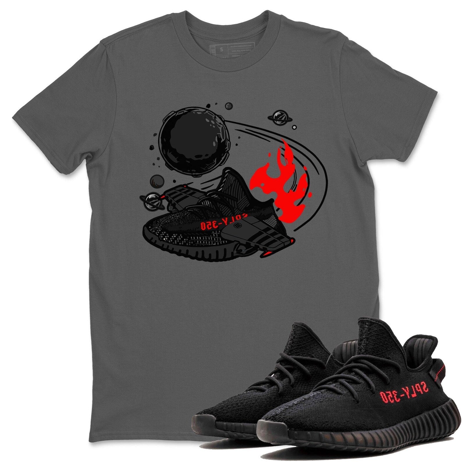 Rocket Boost Unisex Crew Neck Sneaker Matching Tee Shirt To Match Yeezys 350 Bred T-Shirt, Sneaker Match Tee
