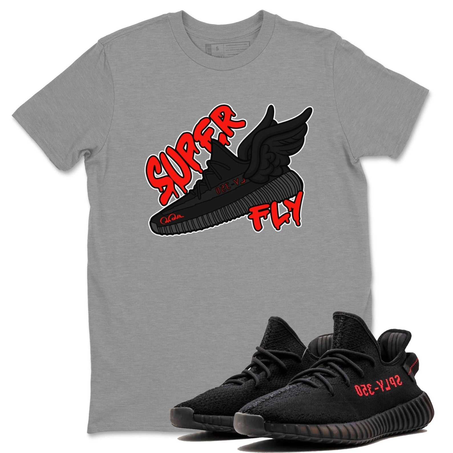 Super Fly Unisex Crew Neck Sneaker Matching Tee Shirt To Match Yeezys 350 Bred T-Shirt, Sneaker Match Tee