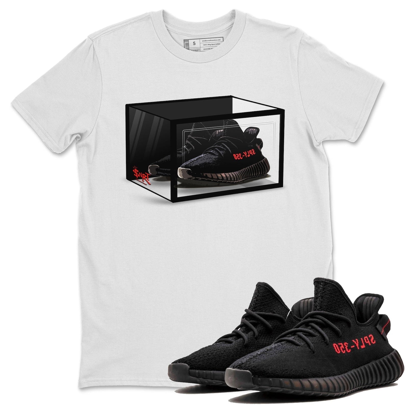 Shoe Box Unisex Crew Neck Sneaker Matching Tee Shirt To Match Yeezys 350 Bred T-Shirt, Sneaker Match Tee