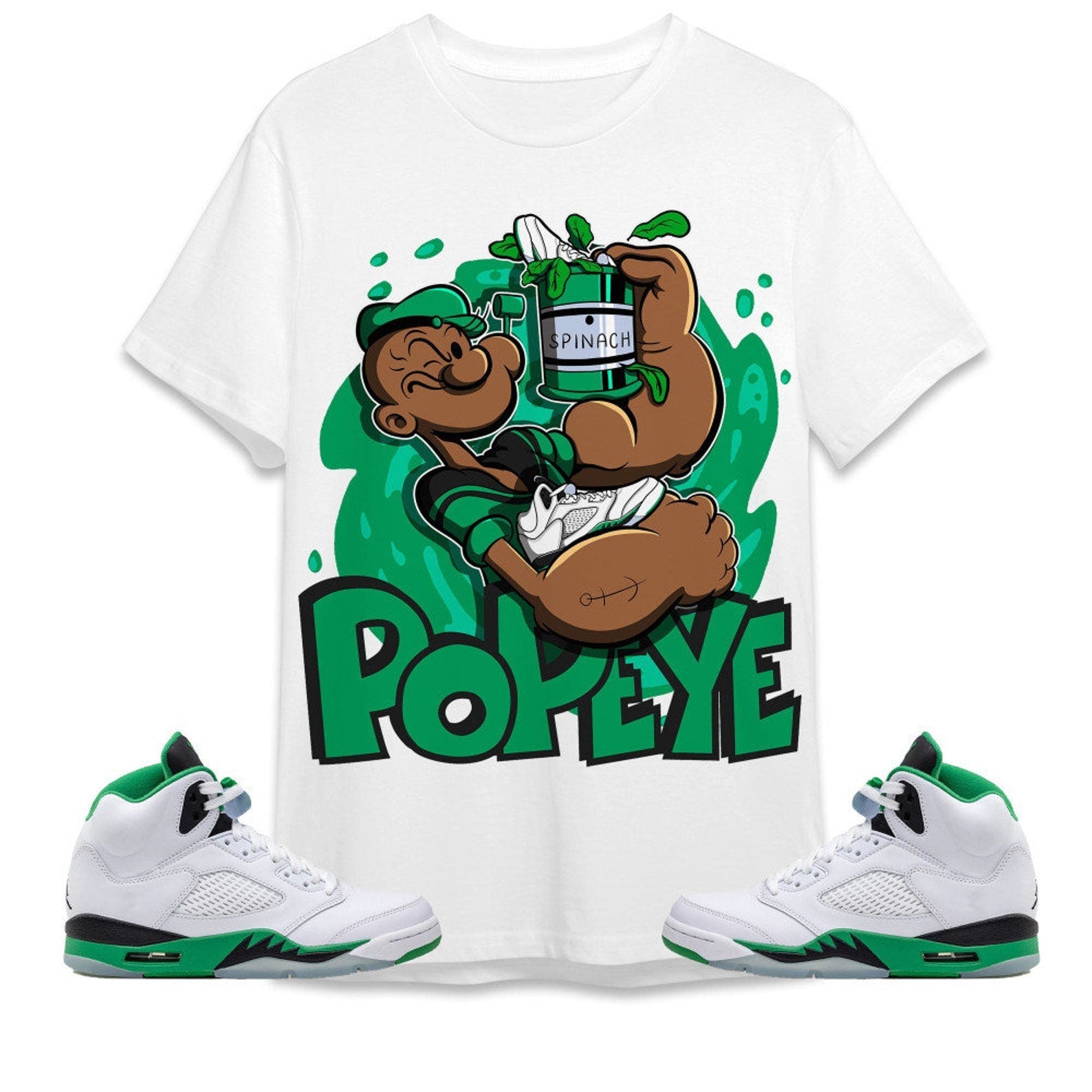 The Sailor Man Sneaker Unisex Tees Jordan 5 Lucky Green to match Sneaker, Outfit back to school T-Shirt, Sneaker Match Tee