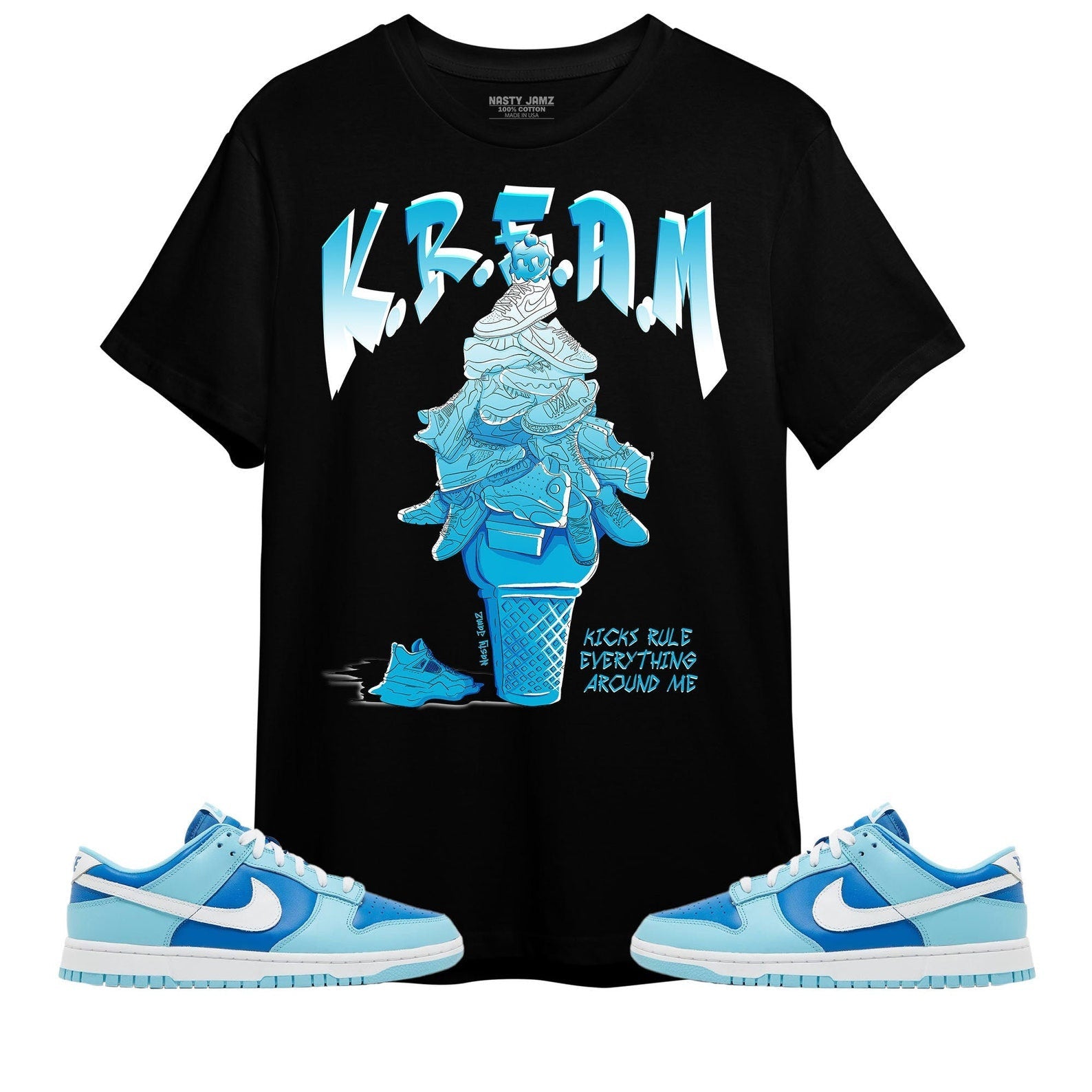 KREAM Unisex Shirt Match Dunk Low Retro Argon T-Shirt, Sneaker Match Tee