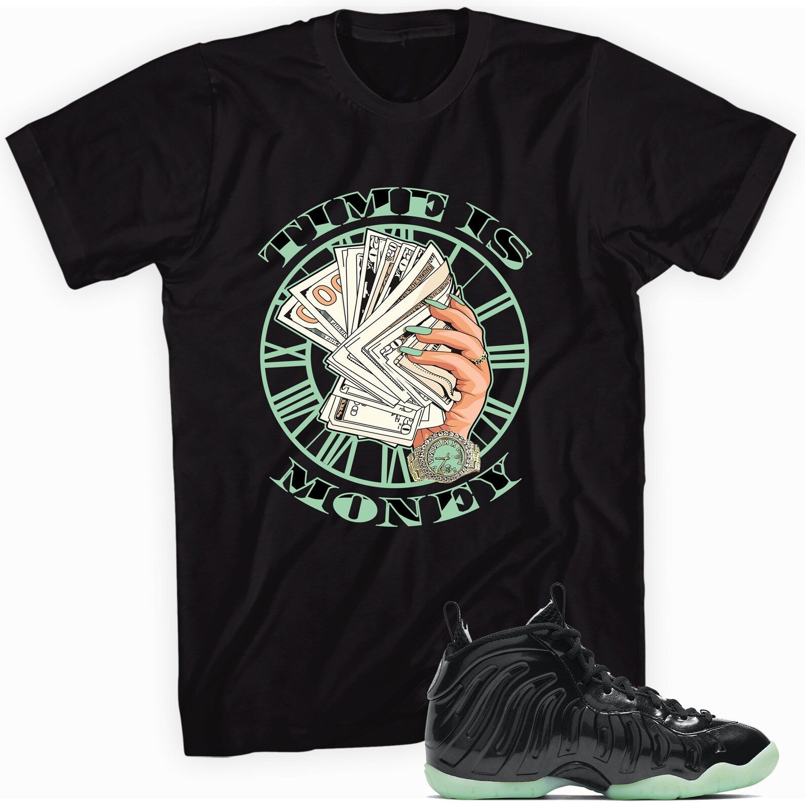 Time is Money T-Shirt Match Foamposite One All Star 2022 T-Shirt, Sneaker Match Tee