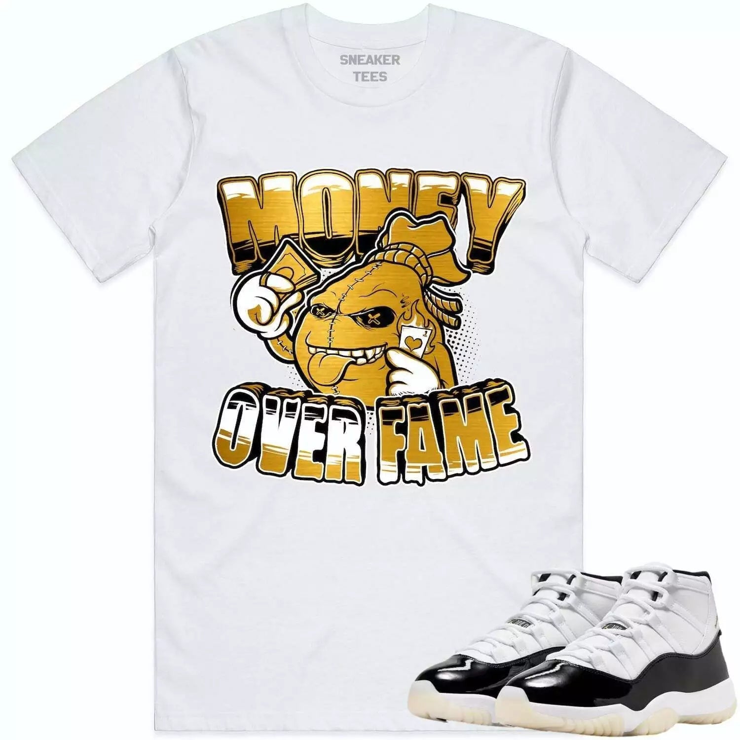 Trust No One Sneaker Shirt Made To Match Dunks High White Picante Red T-Shirt, Sneaker Match Tee