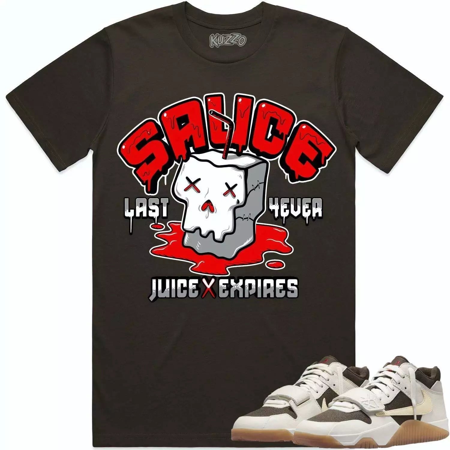 Street Ball Sneaker Shirt Made To Match Dunks High White Picante Red T-Shirt, Sneaker Match Tee