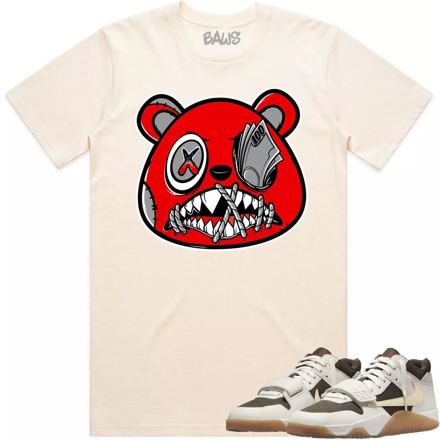 Voodoo Doll Sneaker Shirt Made To Match Dunks High White Picante Red T-Shirt, Sneaker Match Tee