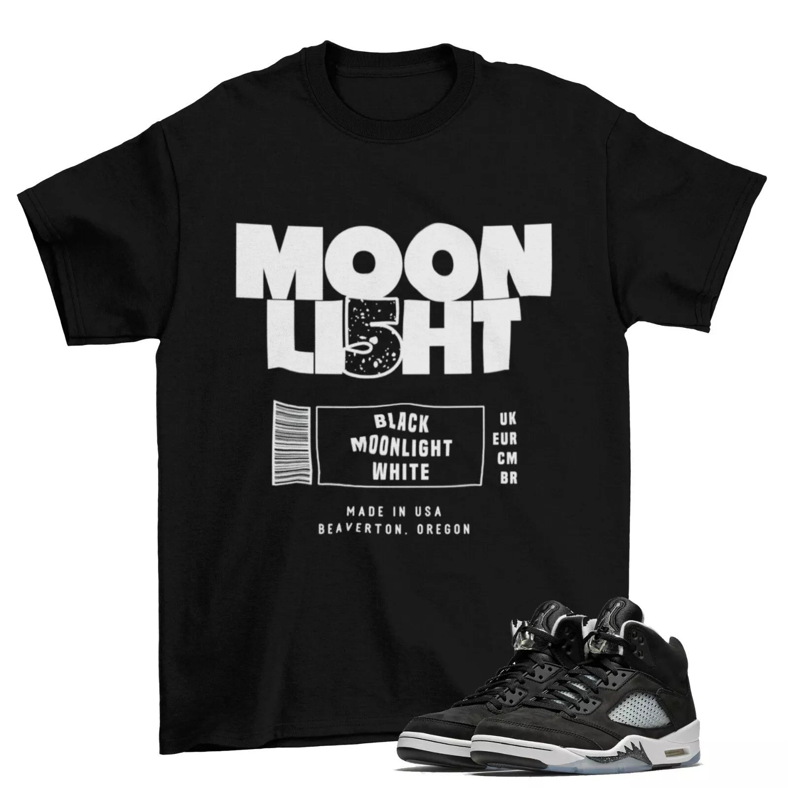 Moonlight Box Label Shirt to Match Jordan 5 Retro Moonlight CT4838-011 T-Shirt, Sneaker Match Tee