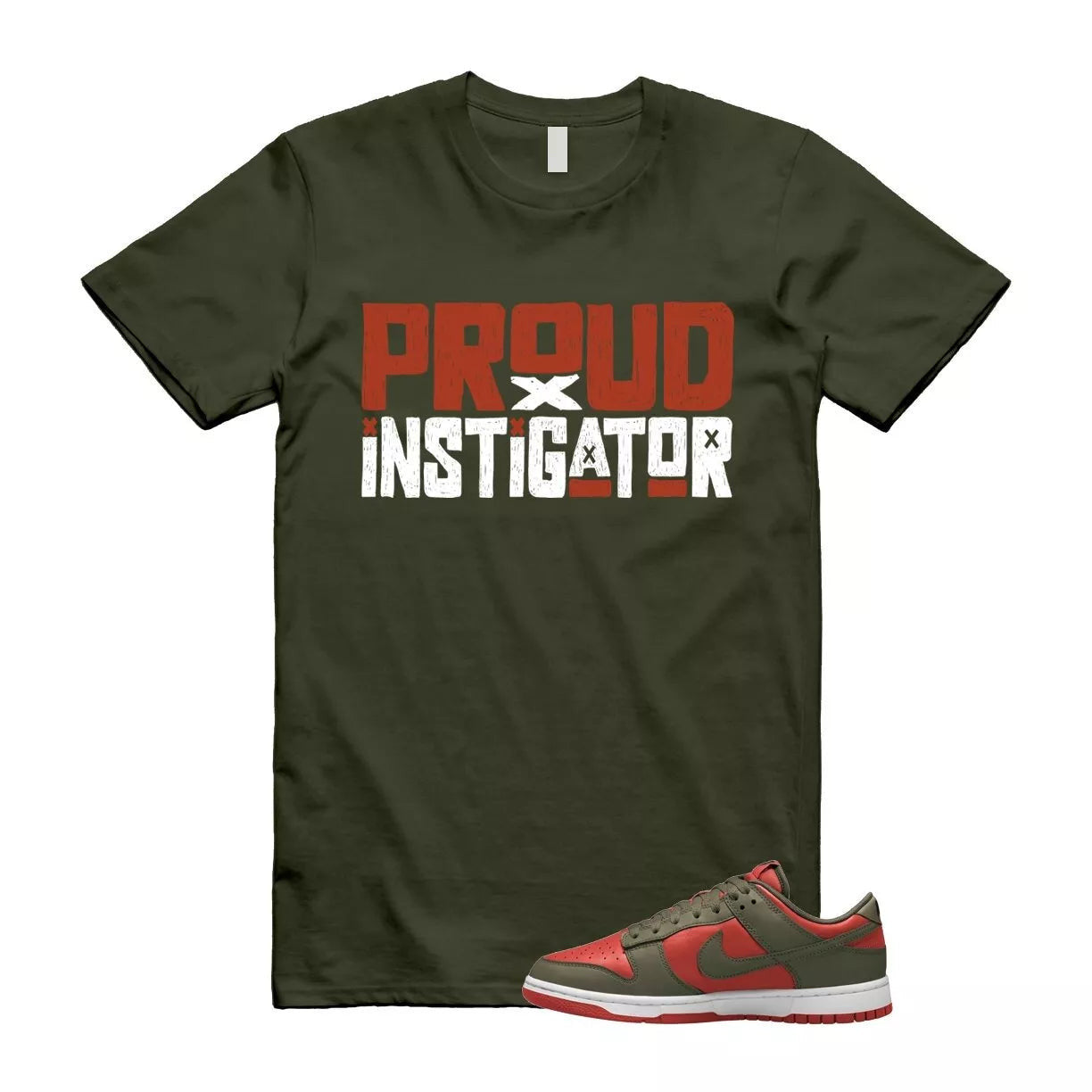 Dunk Mystic Red Cargo Khaki White Low T Shirt Match PROUD T-Shirt, Sneaker Match Tee