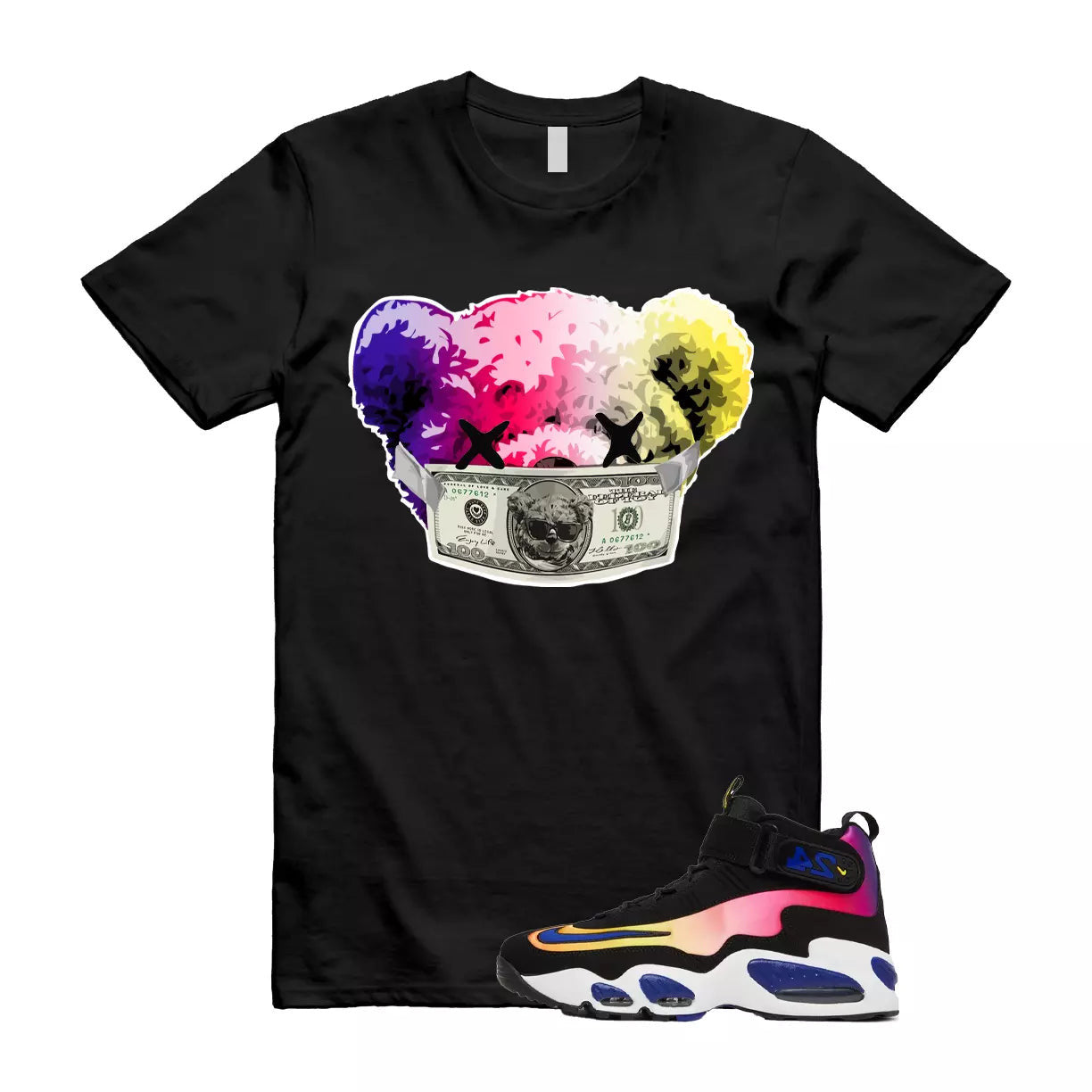 Air Griffey Max 1 Los Angeles Sunset 24 Purple Pink Blue T Shirt Match SIL T-Shirt, Sneaker Match Tee