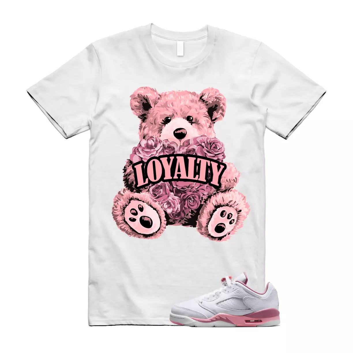 LYLTY T Shirt to match Air Jordan 5 Low GS Desert Berry White Coral Chalk Black T-Shirt, Sneaker Match Tee