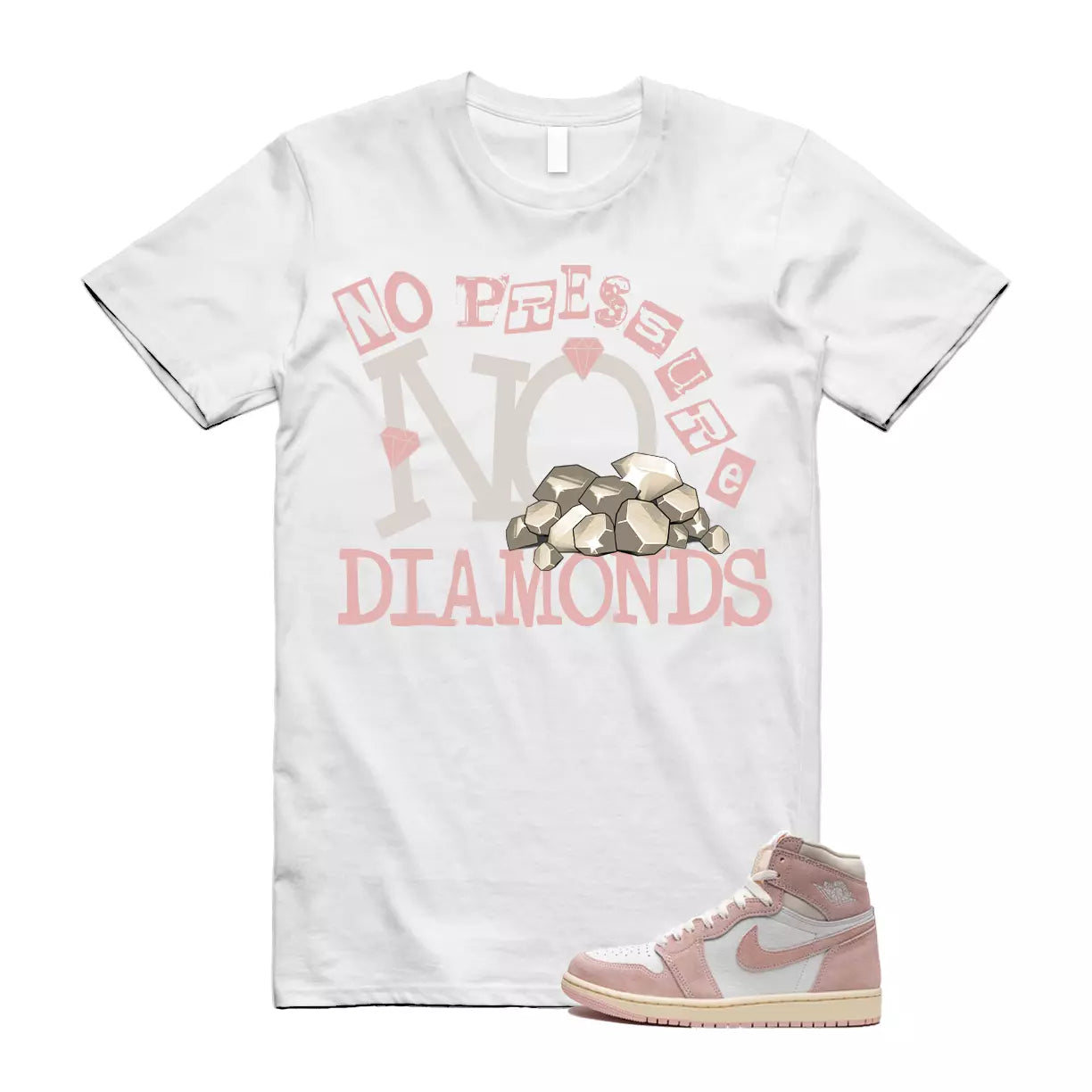 DIAMOND T Shirt to match Air Jordan 1 High OG WMNS Washed Pink Atmosphere Muslin T-Shirt, Sneaker Match Tee