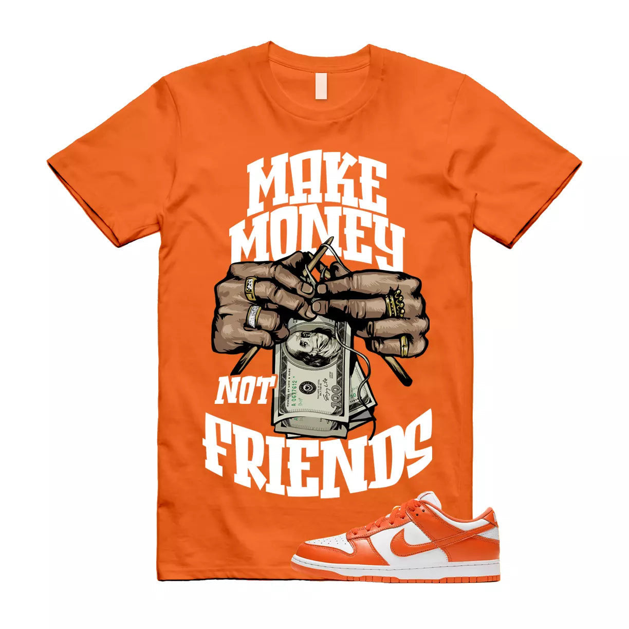 MM T Shirt to match Dunk Low SP Syracuse University Orange Blaze White Retro T-Shirt, Sneaker Match Tee