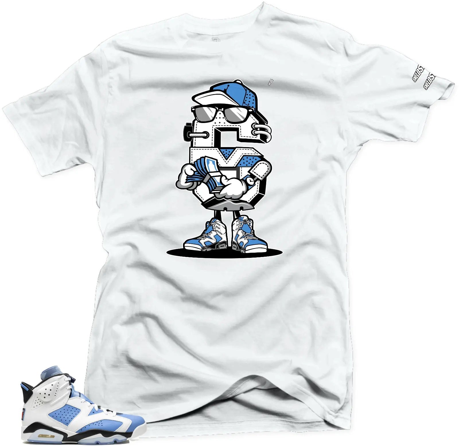 Shirt To Match Jordan 6 UNC University Blue - 6 Sneaker Tees T-Shirt, Sneaker Match Tee