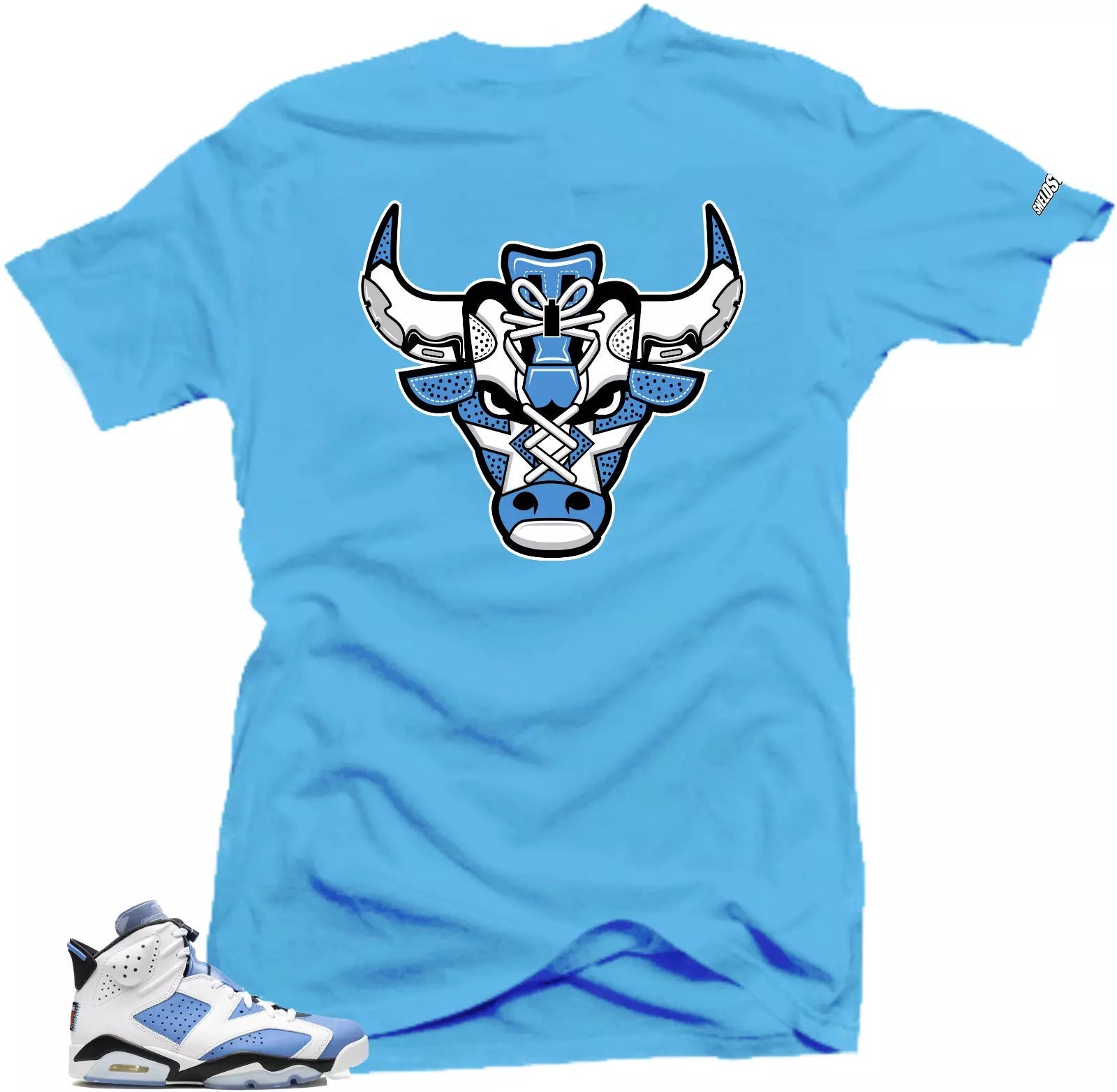 Shirt To Match Jordan 6 UNC University Blue- Bull Sneaker Tees T-Shirt, Sneaker Match Tee