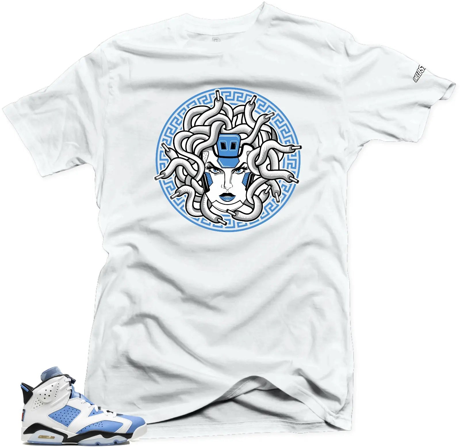 Shirt To Match Jordan 6 UNC University Blue-Medusa Sneaker Tees T-Shirt, Sneaker Match Tee