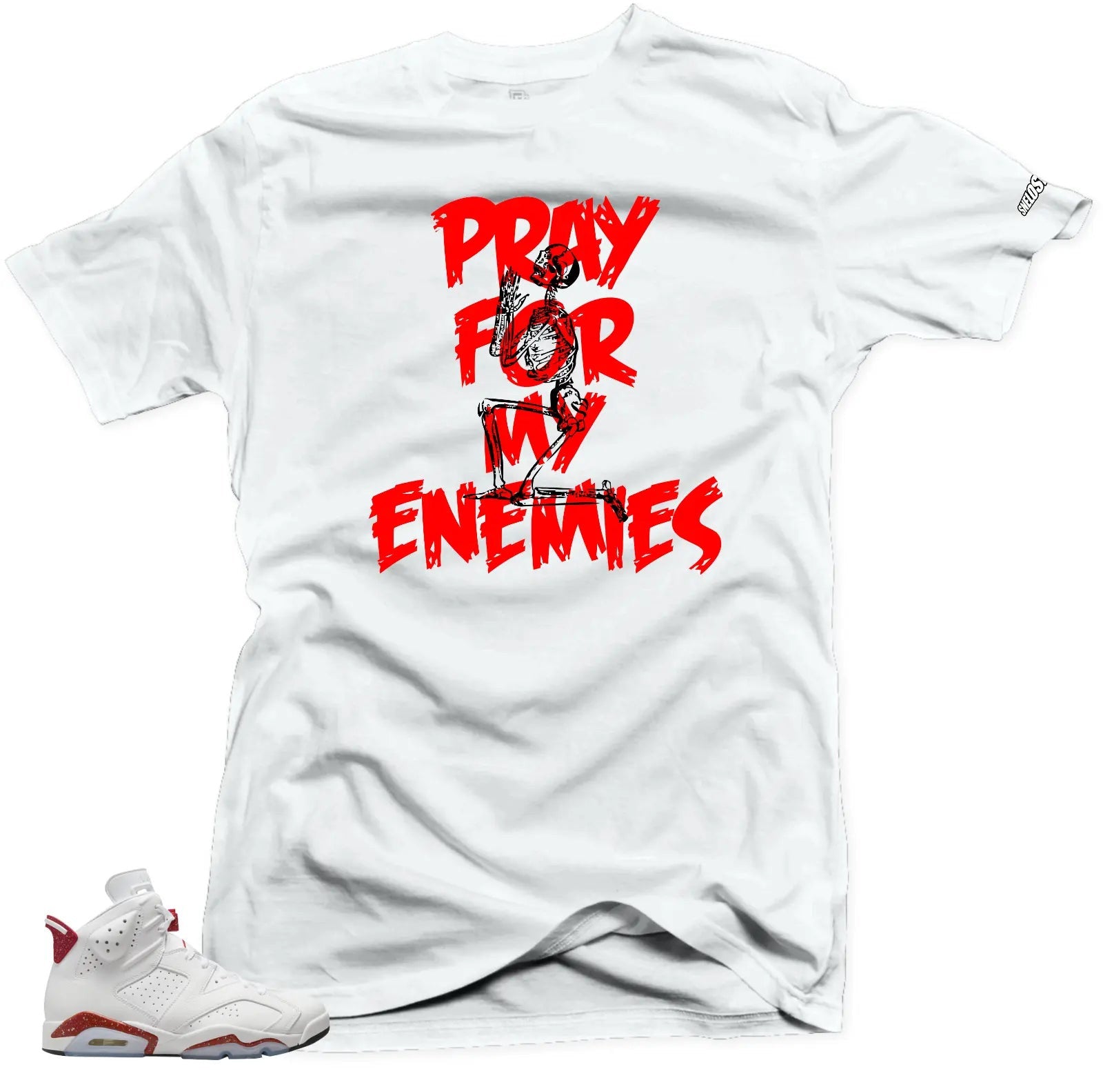 Shirt to Match Jordan 6 Red Oreo Sneakers -Enemies 6 Tees T-Shirt, Sneaker Match Tee