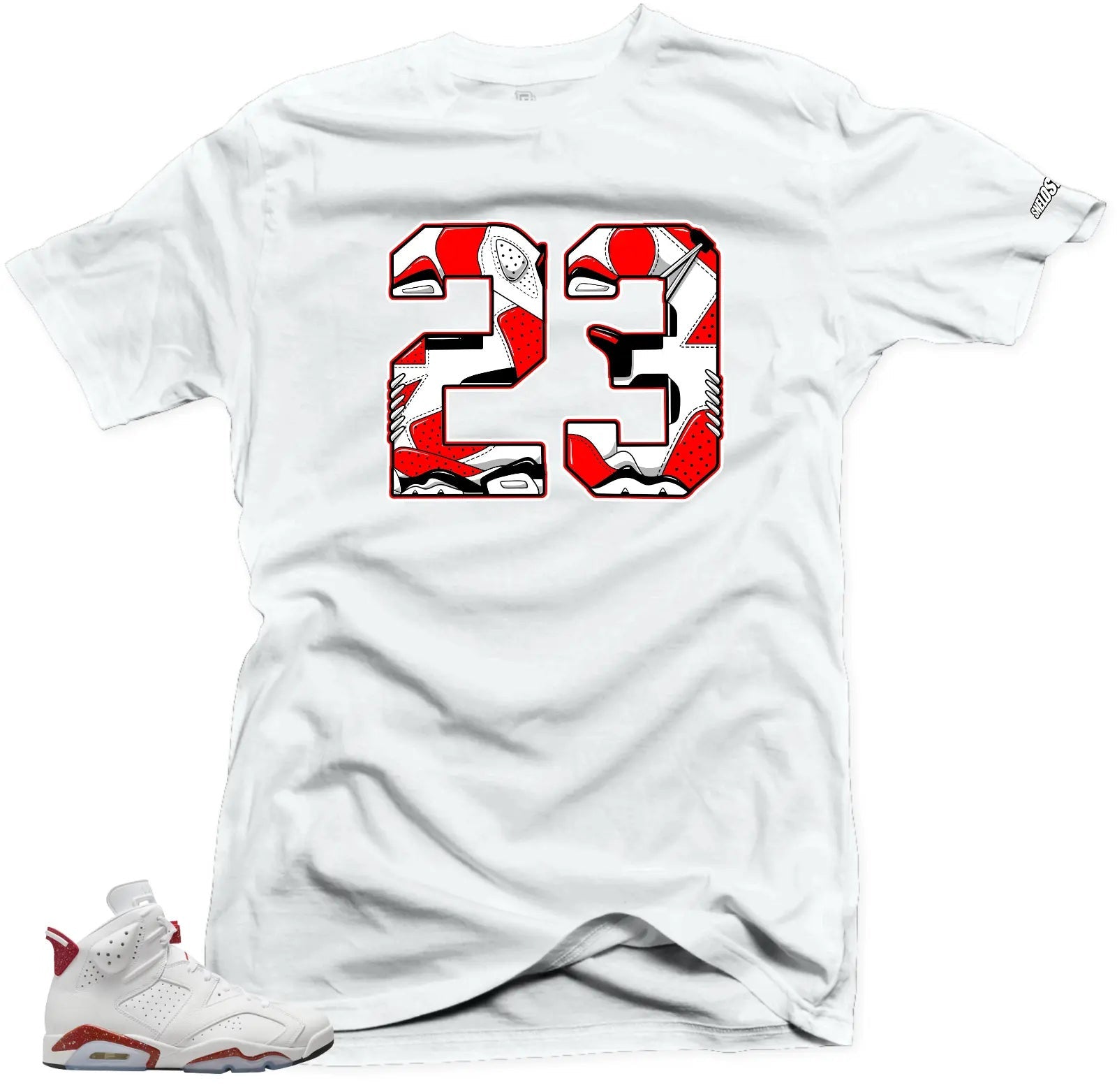 Shirt to Match Jordan 6 Red Oreo Sneakers - 23 Tees T-Shirt, Sneaker Match Tee