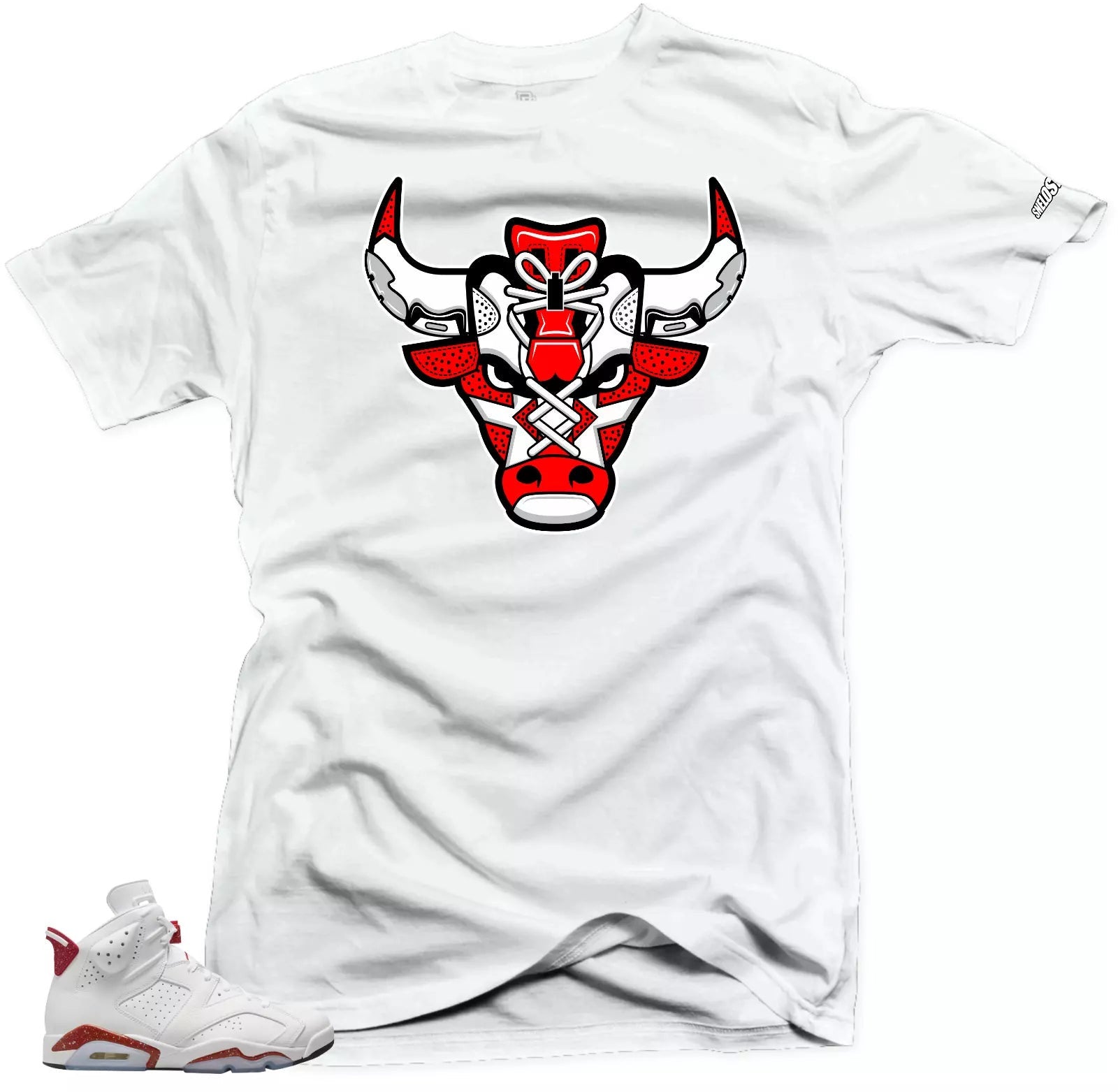 Shirt to Match Jordan 6 Red Oreo Sneakers - Bull Tees T-Shirt, Sneaker Match Tee