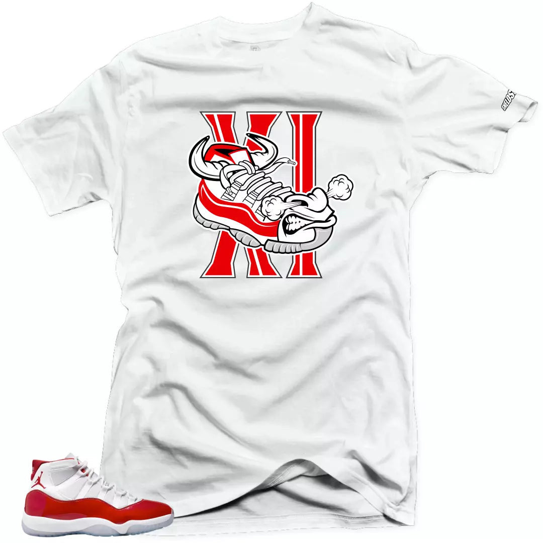 Shirt To Match Jordan 11 Cherry Varsity Red - BULL Air Sneaker Tees T-Shirt, Sneaker Match Tee