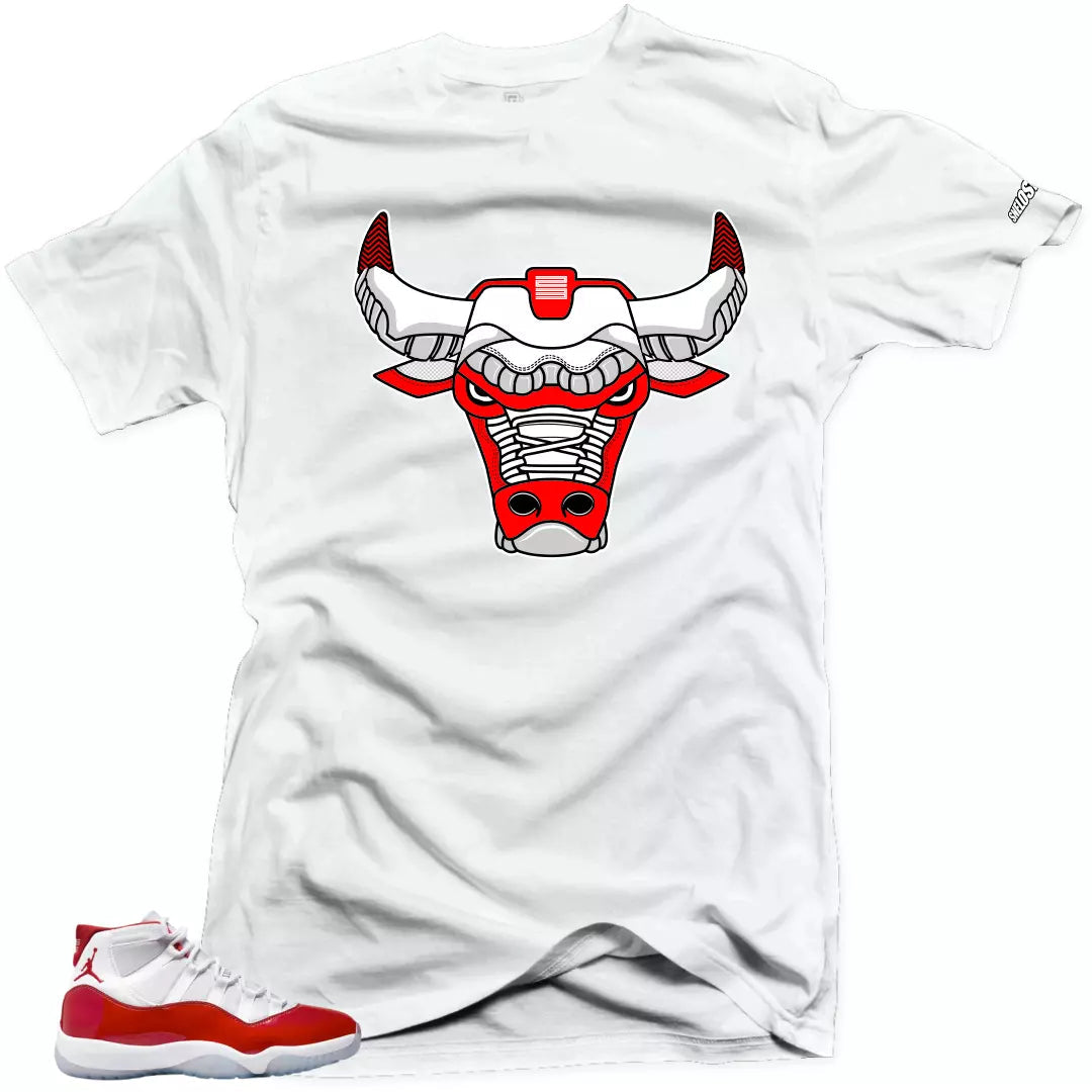 Shirt To Match Jordan 11 Cherry Varsity Red - Bull Air Sneaker Tees T-Shirt, Sneaker Match Tee