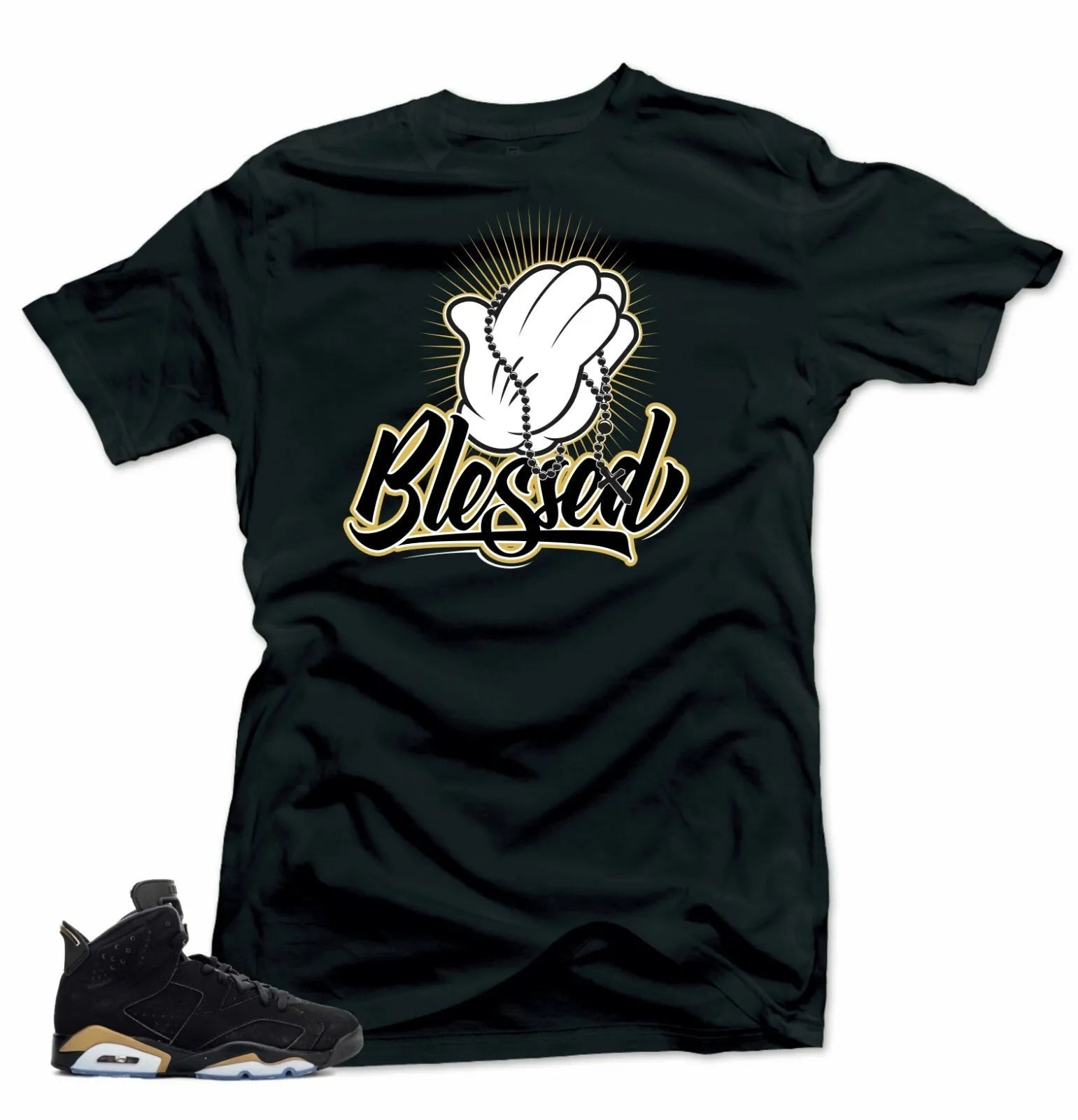 Shirt to Match Jordan 6 DMP Defining Moments - Blessed Black T-Shirt, Sneaker Match Tee