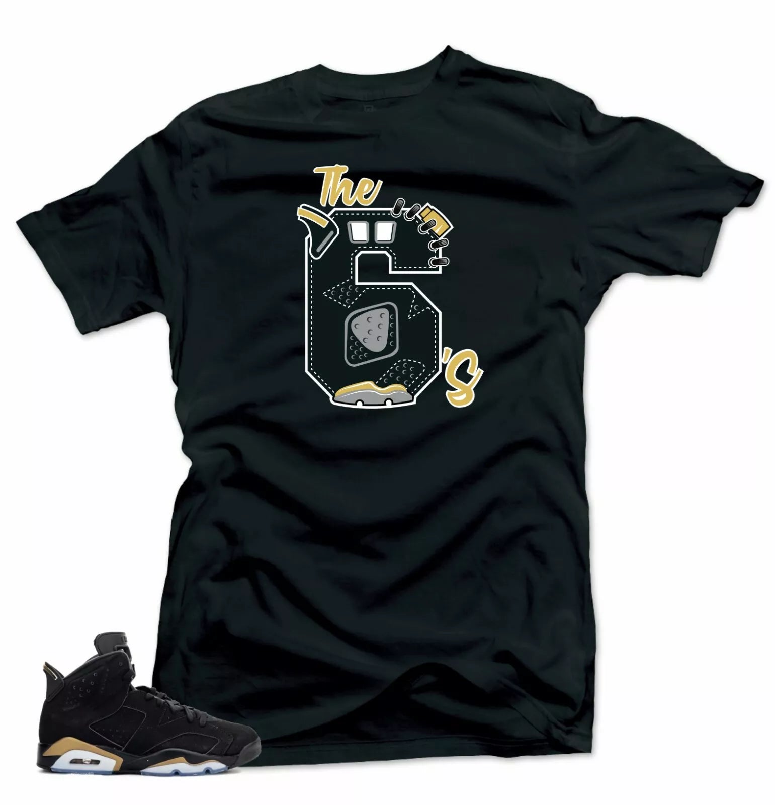 Shirt to Match Jordan 6 DMP Defining Moments - The 6's Black T-Shirt, Sneaker Match Tee