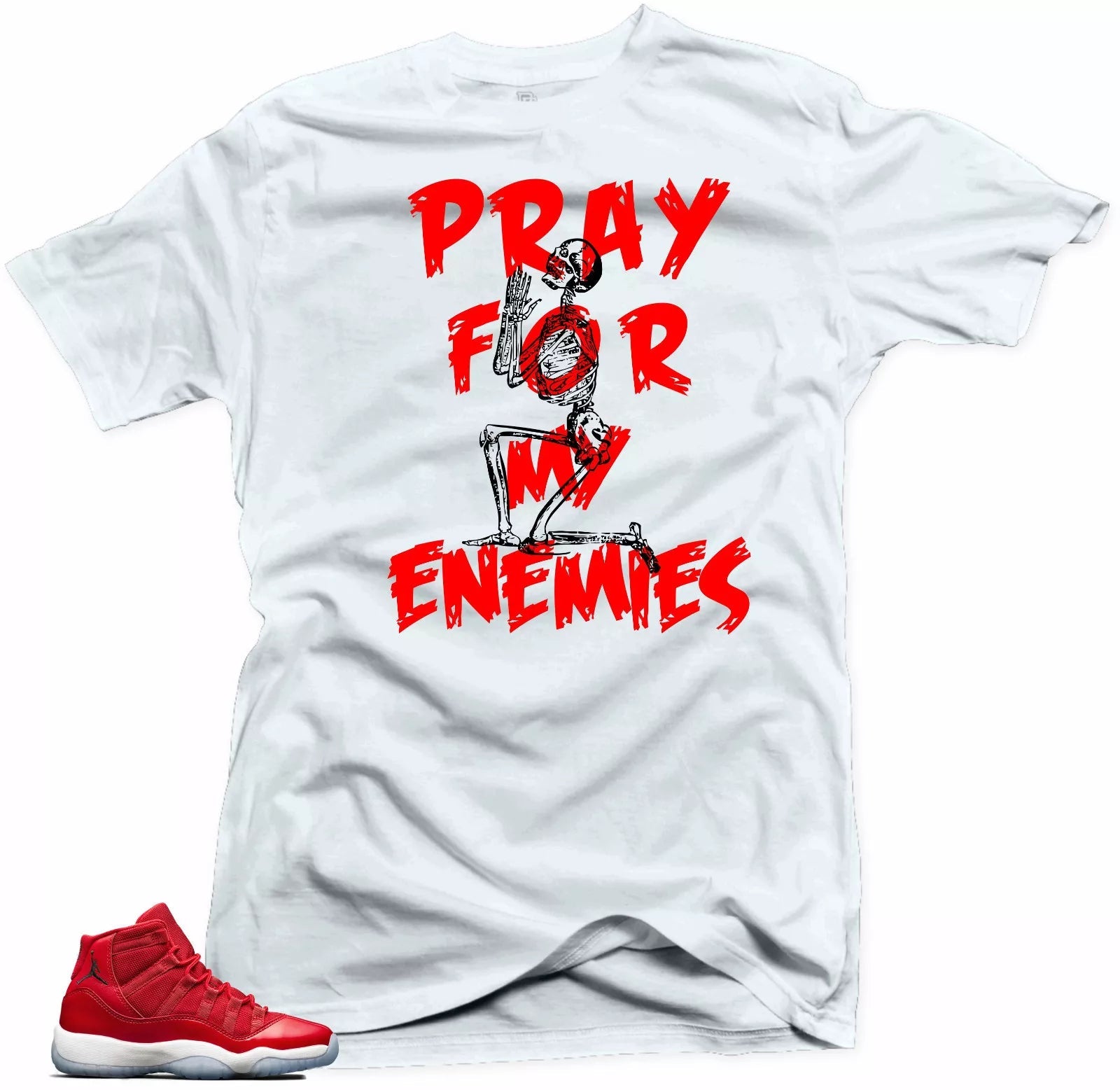 Shirt to match Jordan 11 Win like 96.My Enemies White Tee T-Shirt, Sneaker Match Tee