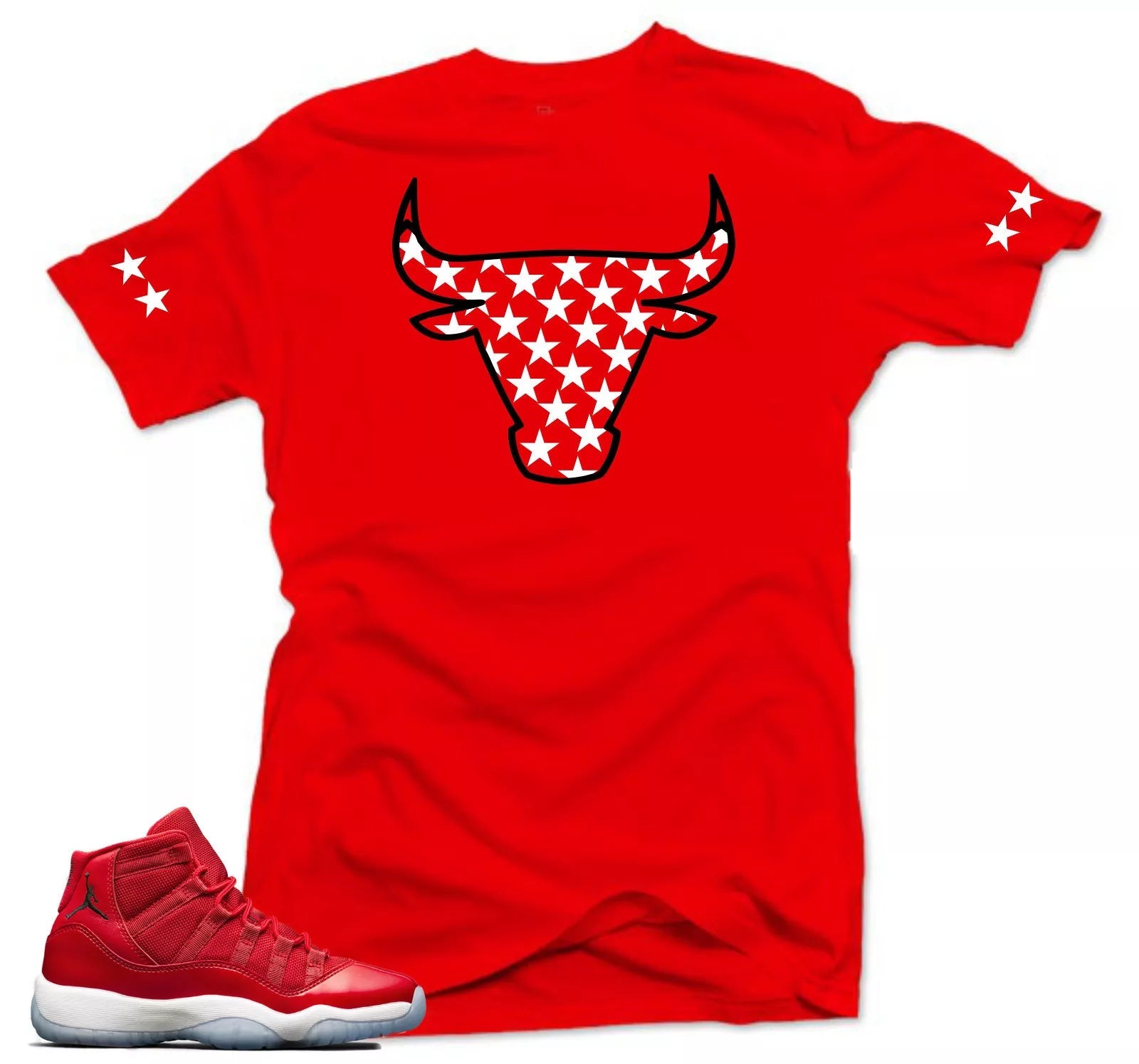 Shirt to match Jordan 11 Win like 96.Bul 11 Red Tee T-Shirt, Sneaker Match Tee