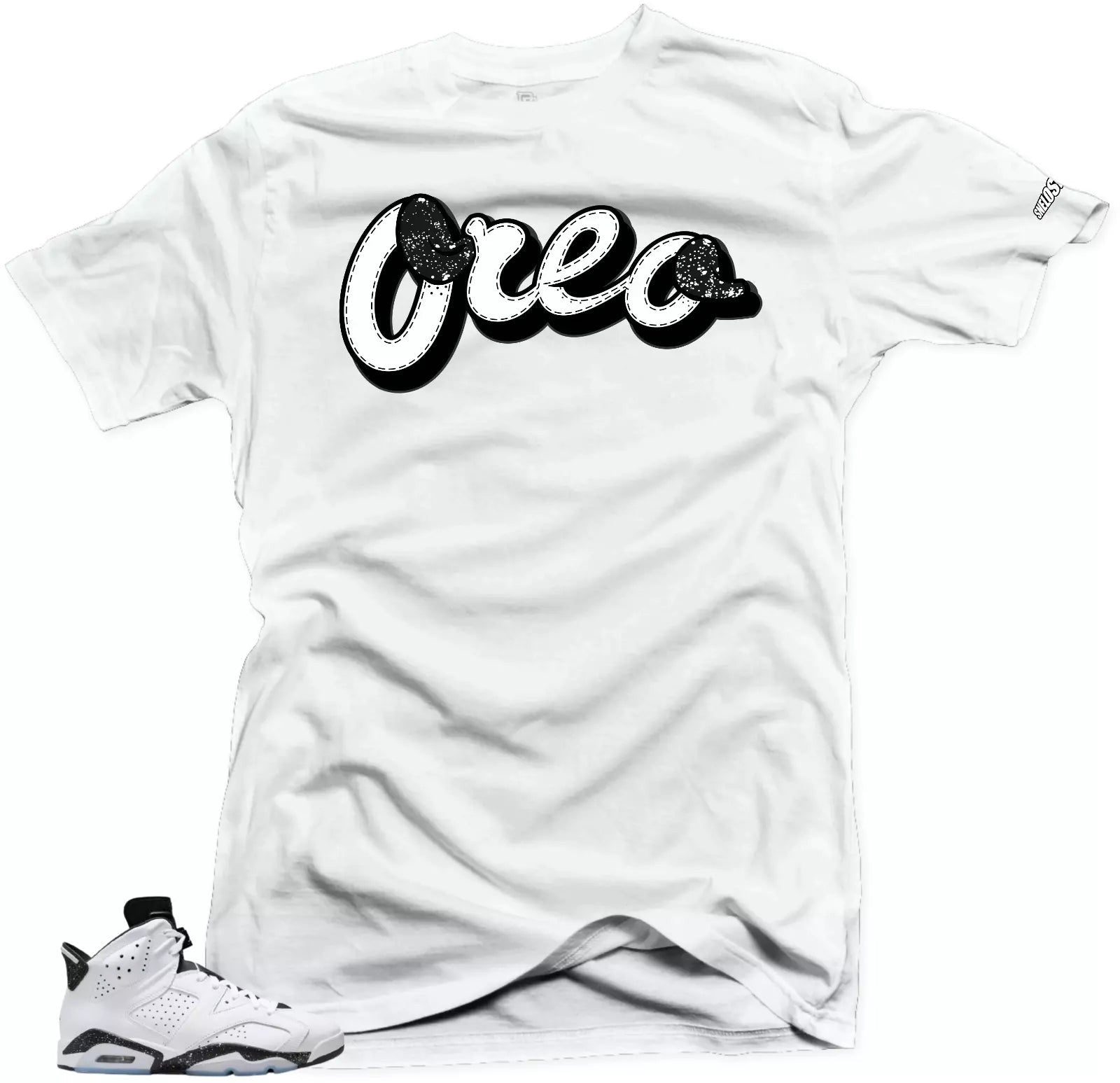 Shirt To Match Jordan 6 Retro Reverse Oreo-Oreo Gray. White Tees T-Shirt, Sneaker Match Tee