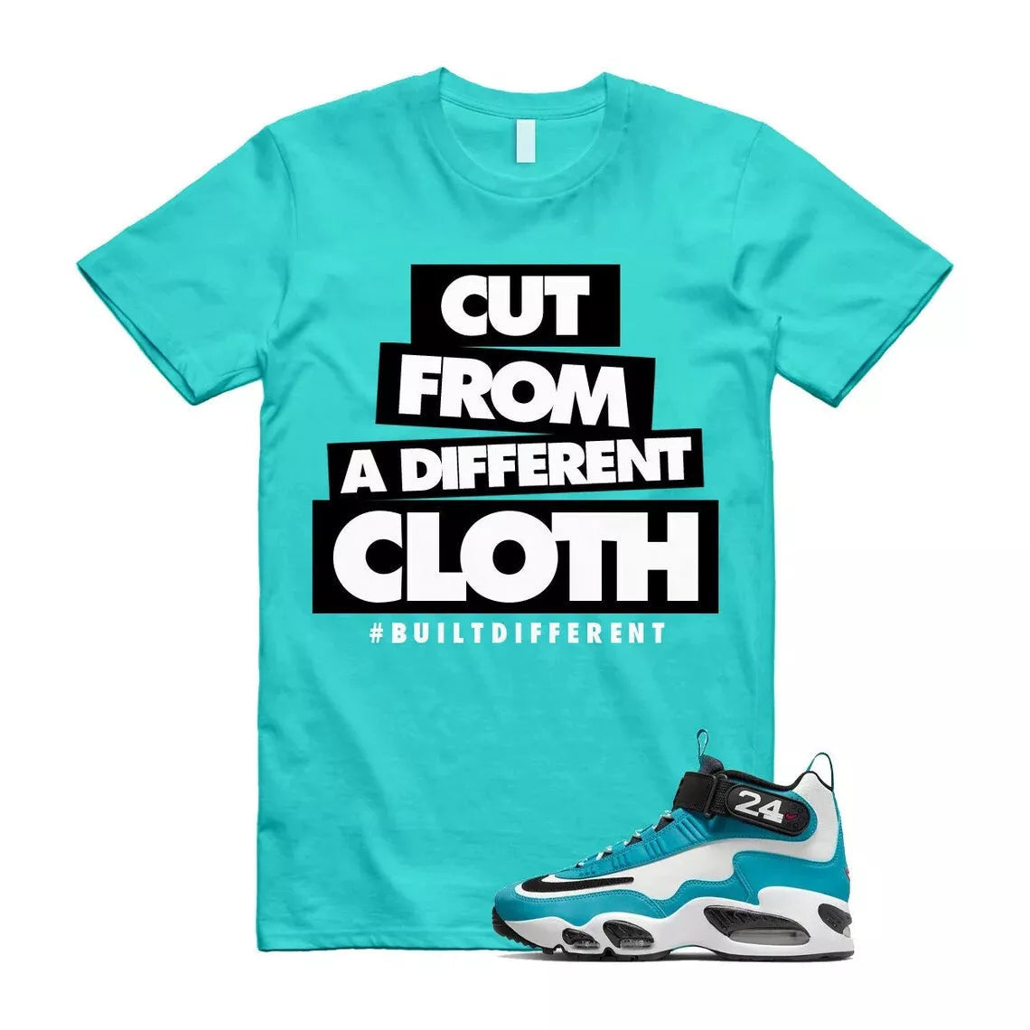 CLOTH T Shirt for Air Griffey Max 1 Aquamarine Teal Aqua Freshwater 24 T-Shirt, Sneaker Match Tee