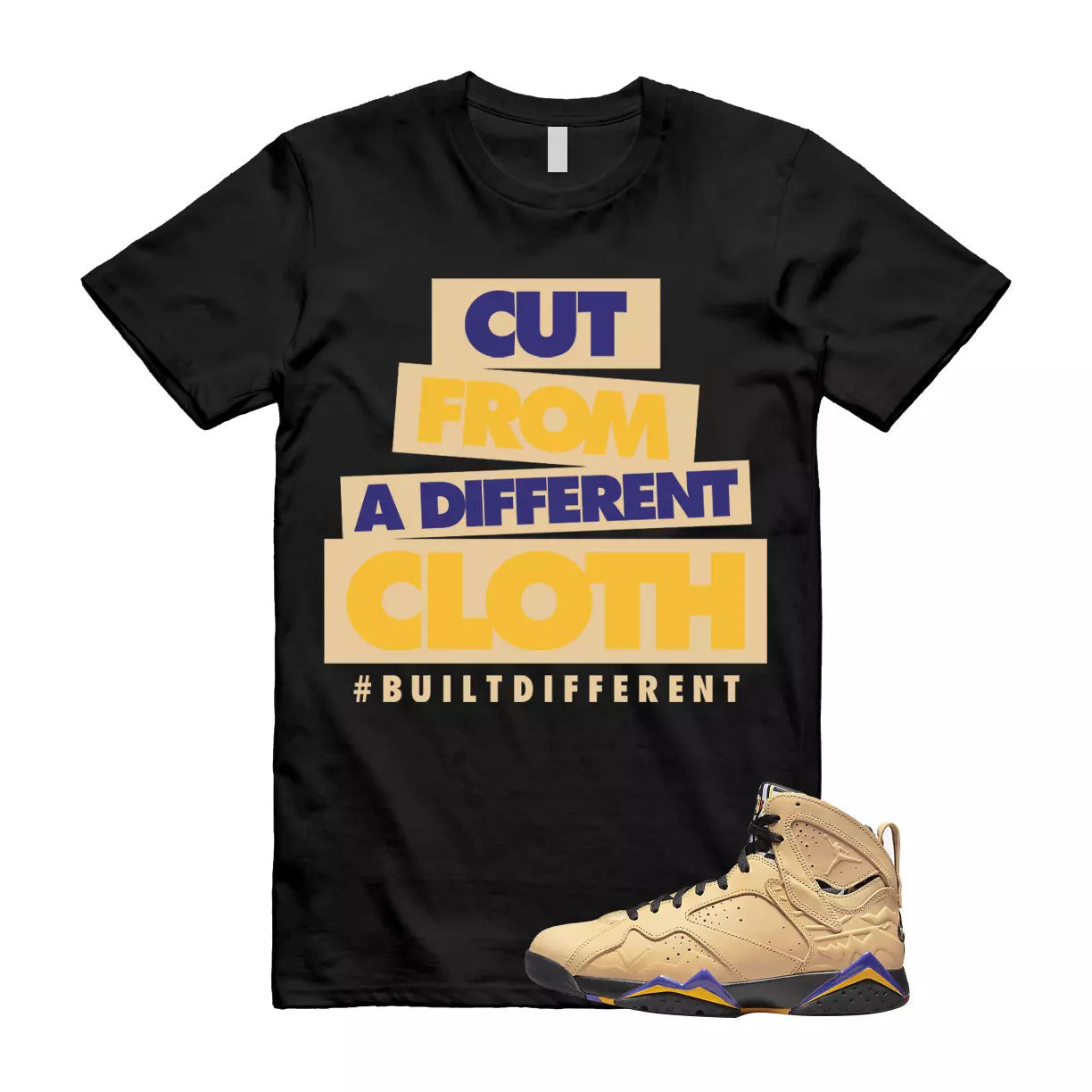CLOTH T Shirt to match Jordan 7 SE Afrobeats Vachetta Tan Taxi Dark Concord T-Shirt, Sneaker Match Tee