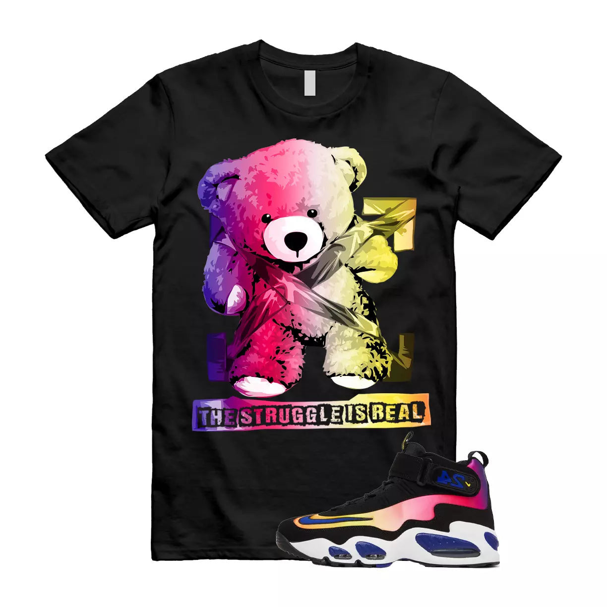 Air Griffey Max 1 Los Angeles Sunset 24 Purple Pink Blue T Shirt Match STRUG T-Shirt, Sneaker Match Tee
