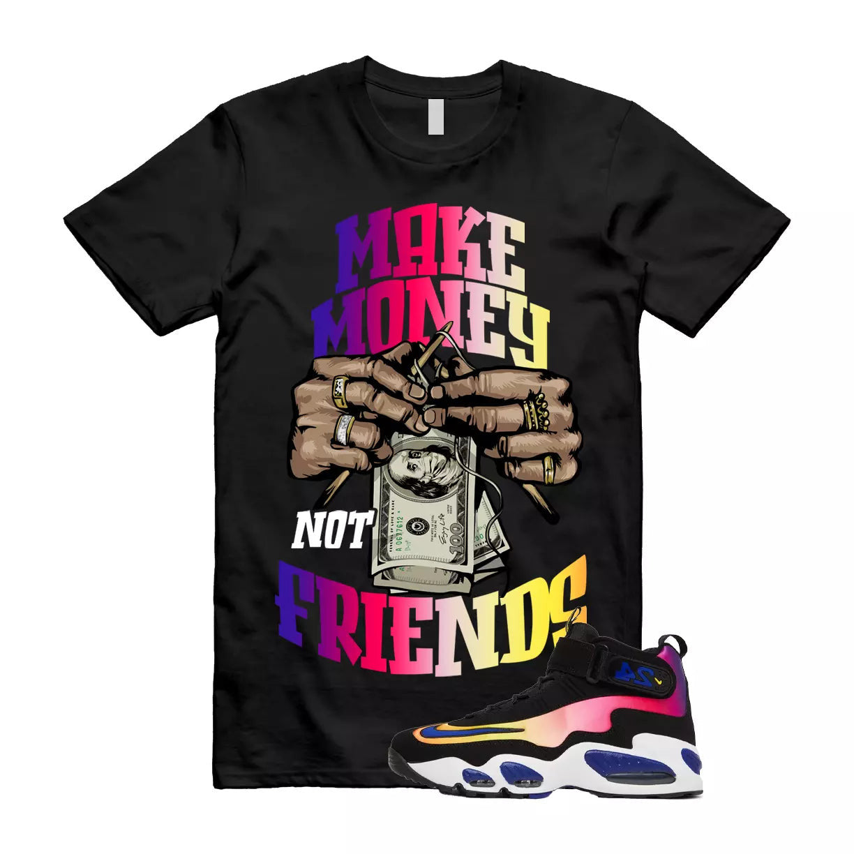 Air Griffey Max 1 Los Angeles Sunset 24 Purple Pink Blue T Shirt Match MM T-Shirt, Sneaker Match Tee