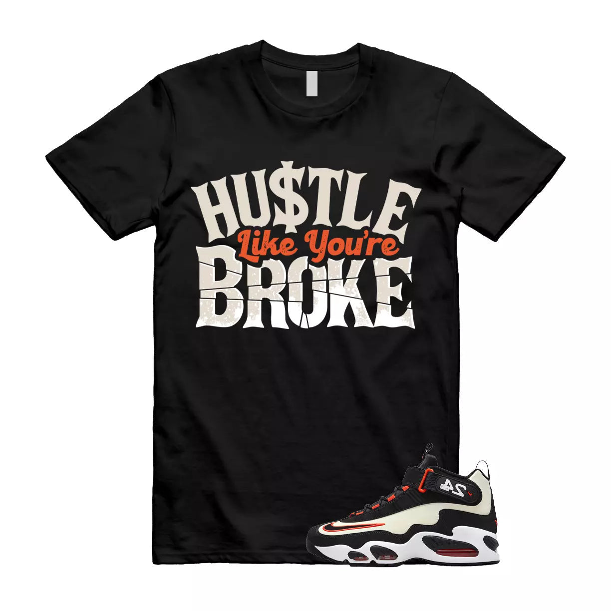 BROKE Shirt to match Air Griffey Max1 San Francisco Coconut Milk Team OrangeDunk T-Shirt, Sneaker Match Tee