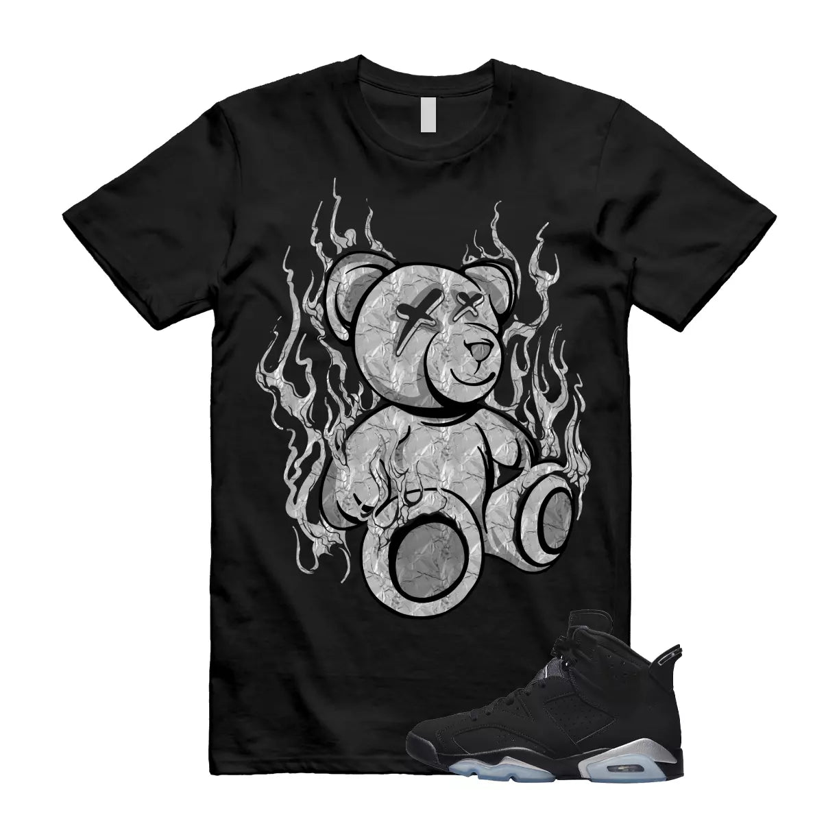 LIT T Shirt to match Jordan 6 Retro Chrome Metallic Silver Slated Translucent OG T-Shirt, Sneaker Match Tee