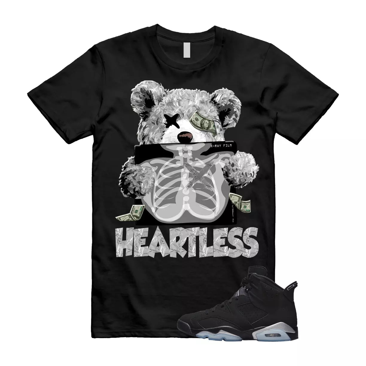 HEART Shirt to match Jordan 6 Retro Chrome Metallic Silver Slated Translucent OG T-Shirt, Sneaker Match Tee
