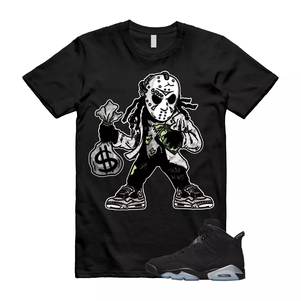 JASON Shirt to match Jordan 6 Retro Chrome Metallic Silver Slated Translucent OG T-Shirt, Sneaker Match Tee