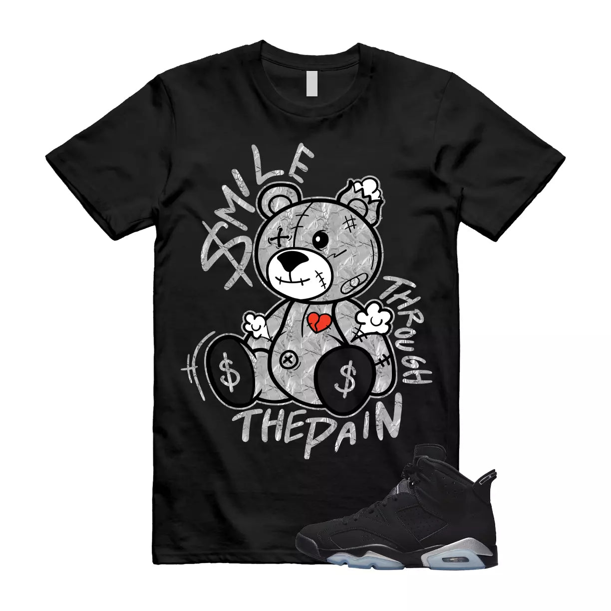 SM2 T Shirt to match Jordan 6 Retro Chrome Metallic Silver Slated Translucent OG T-Shirt, Sneaker Match Tee