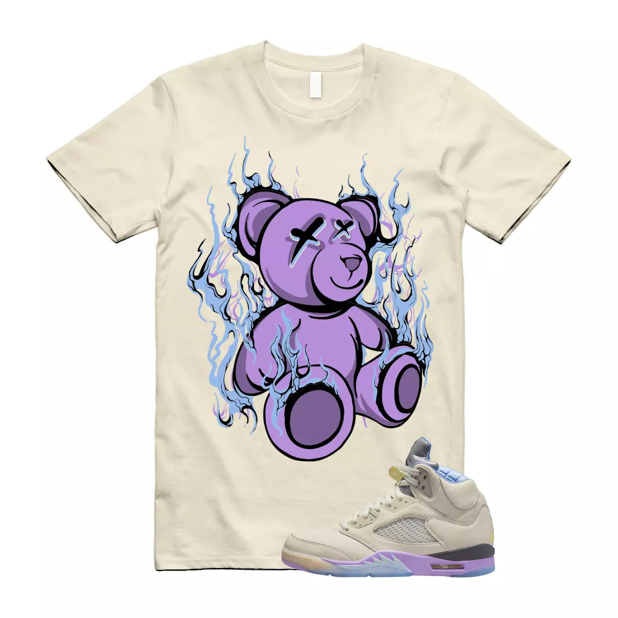LIT T Shirt to match Jordan 5 Retro DJ Khaled Sail Washed Yellow Violet Star T-Shirt, Sneaker Match Tee