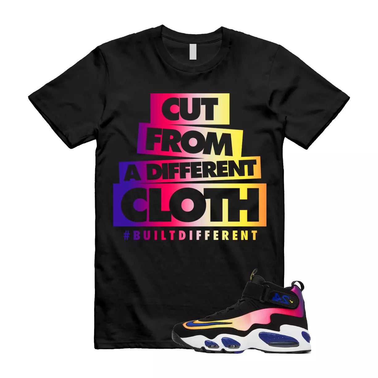 Air Griffey Max 1 Los Angeles Sunset 24 Purple Pink Blue T Shirt Match CLOTH T-Shirt, Sneaker Match Tee